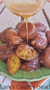 Pumpkin Fritters with a Creamy Caramel Glaze